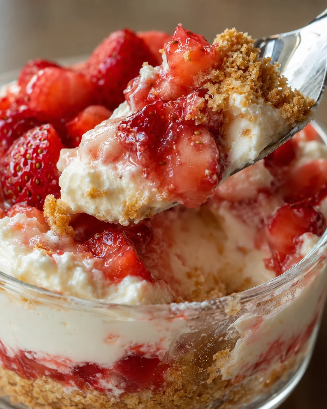 Delicious no-bake strawberry cheesecake cups with creamy layers and fresh strawberries.