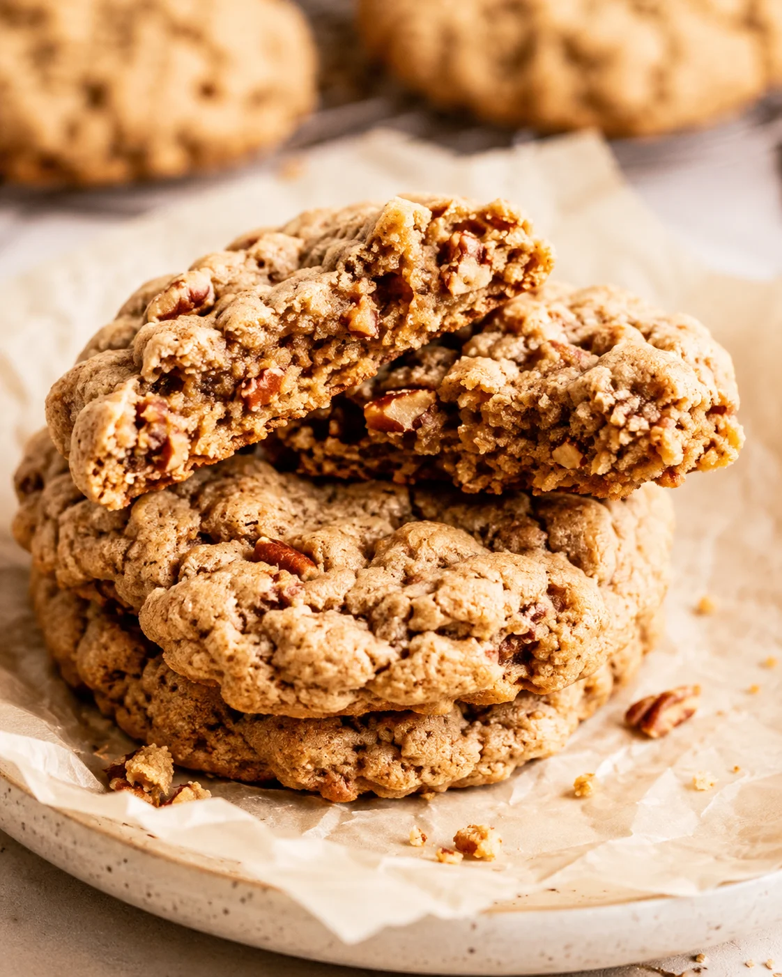 Delicious soft cookies with maple syrup and crunchy pecans, perfect for fall treats.