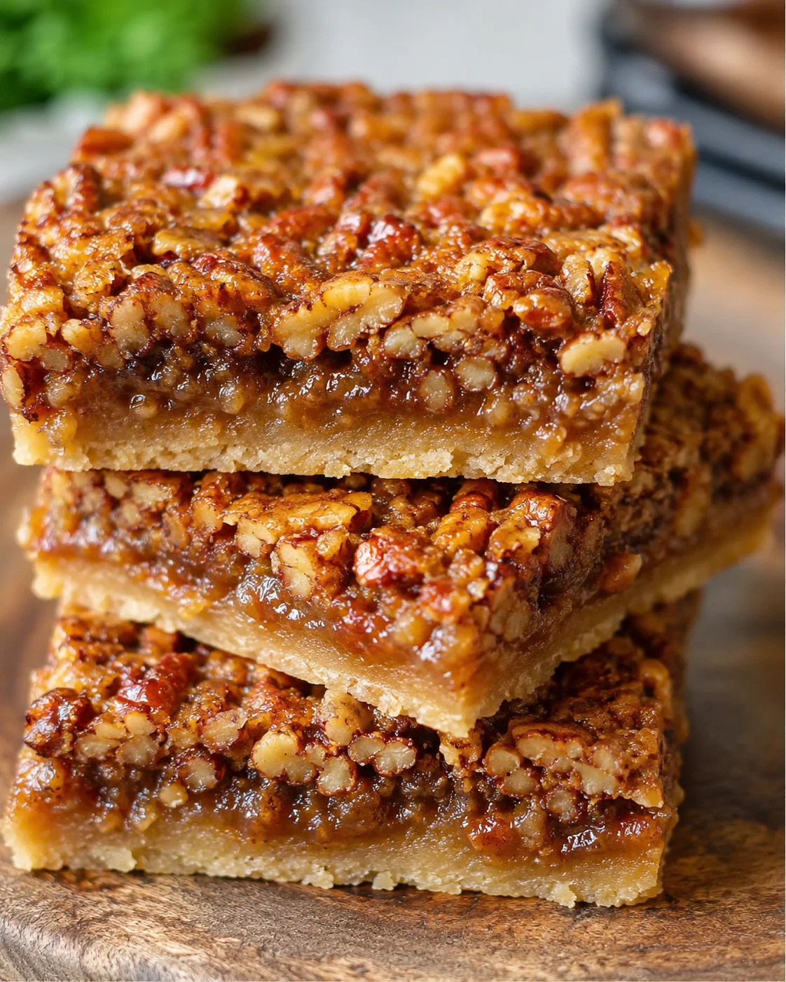 Delicious, nutty pecan pie bars with a buttery crust and caramelized topping.