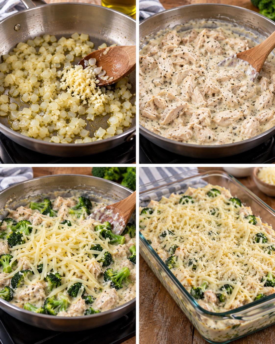 Chicken Broccoli Alfredo Casserole steps