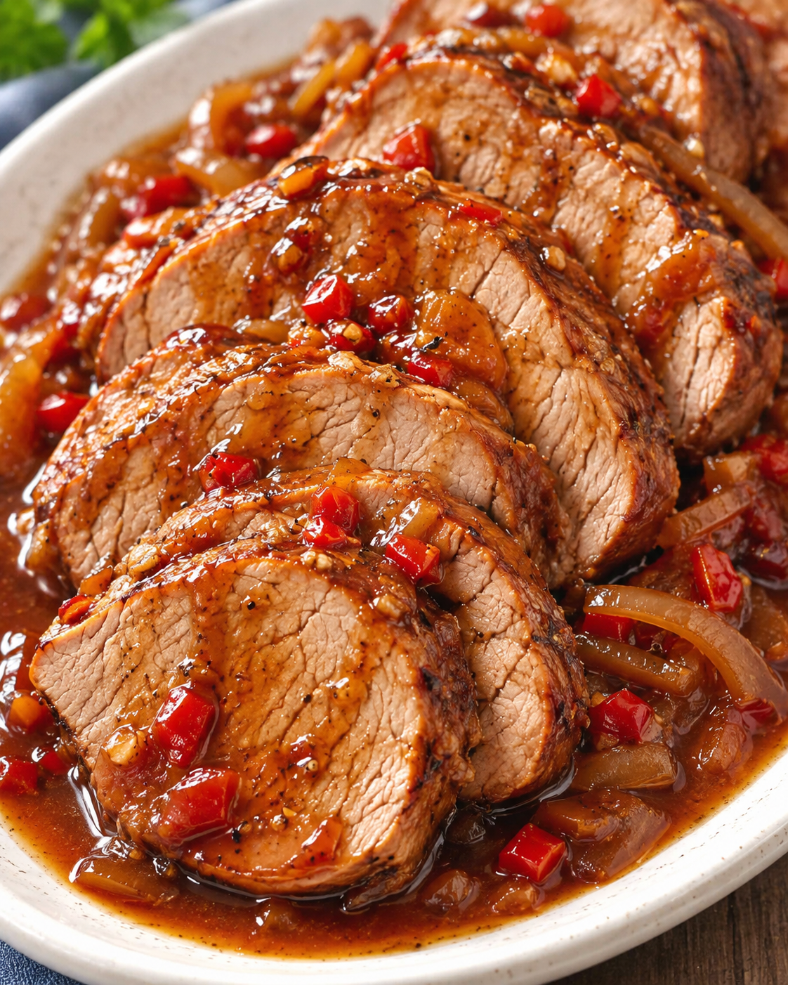 Slow Cooker Teriyaki Pork Tenderloin hero