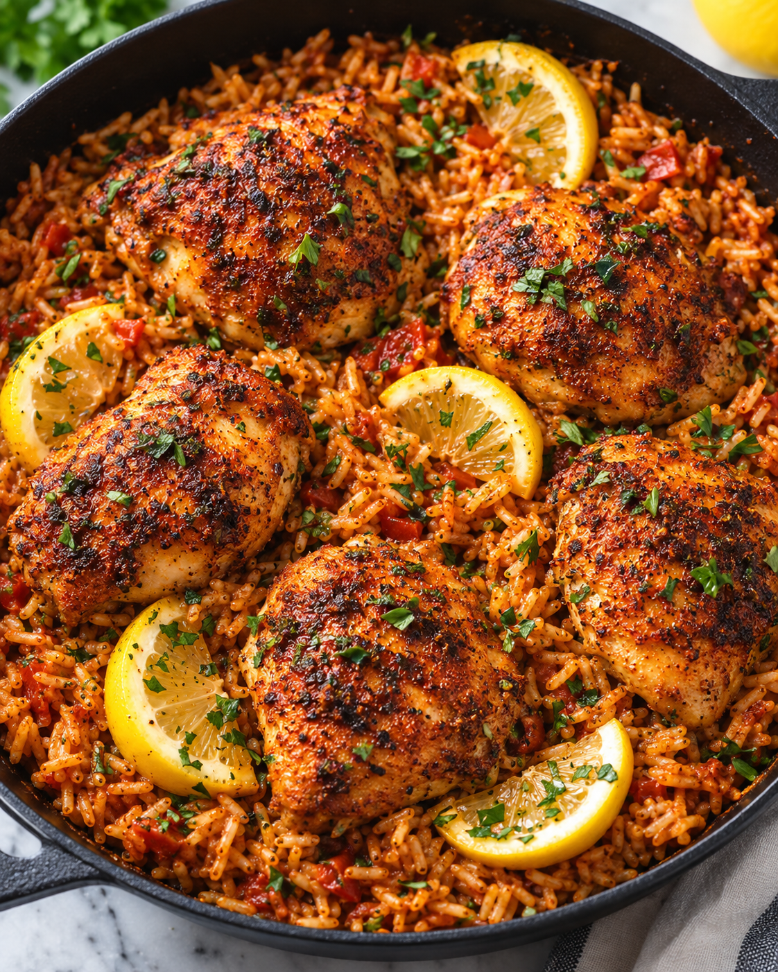 One Pan Spanish Chicken and Rice texture