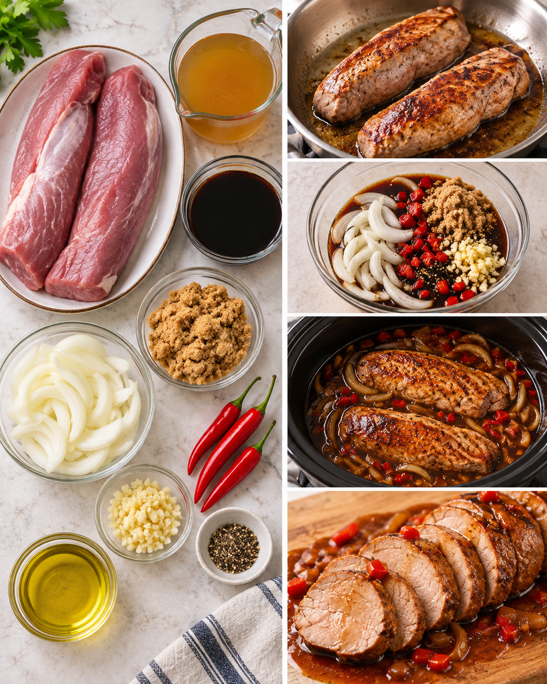 Slow Cooker Teriyaki Pork Tenderloin steps