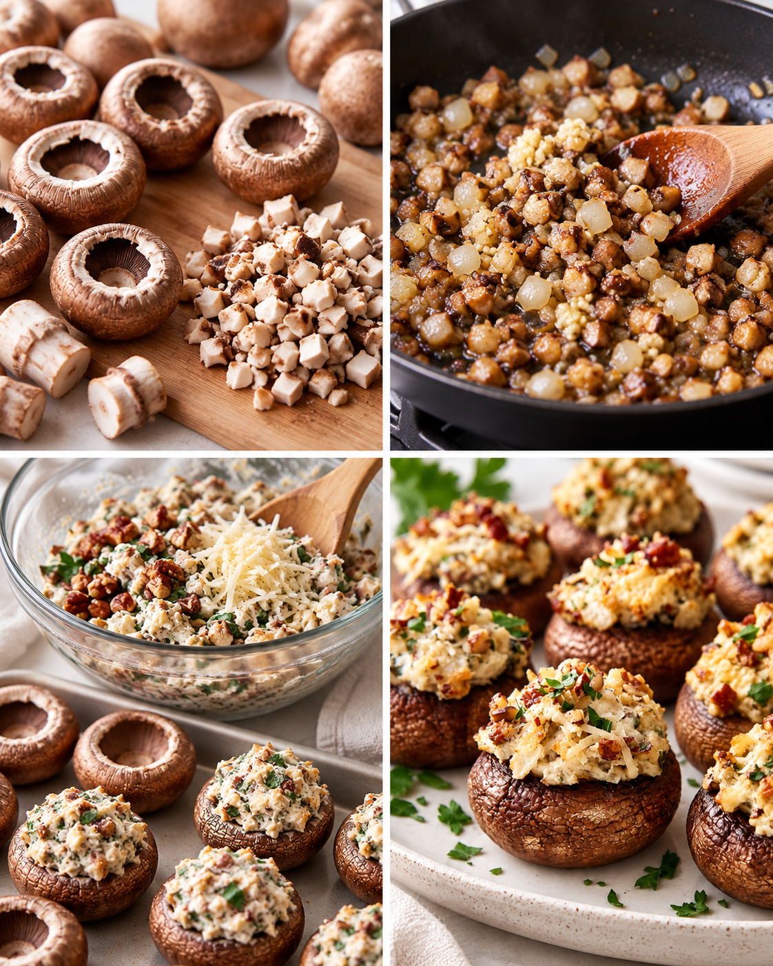 Most Delicious Stuffed Mushrooms steps