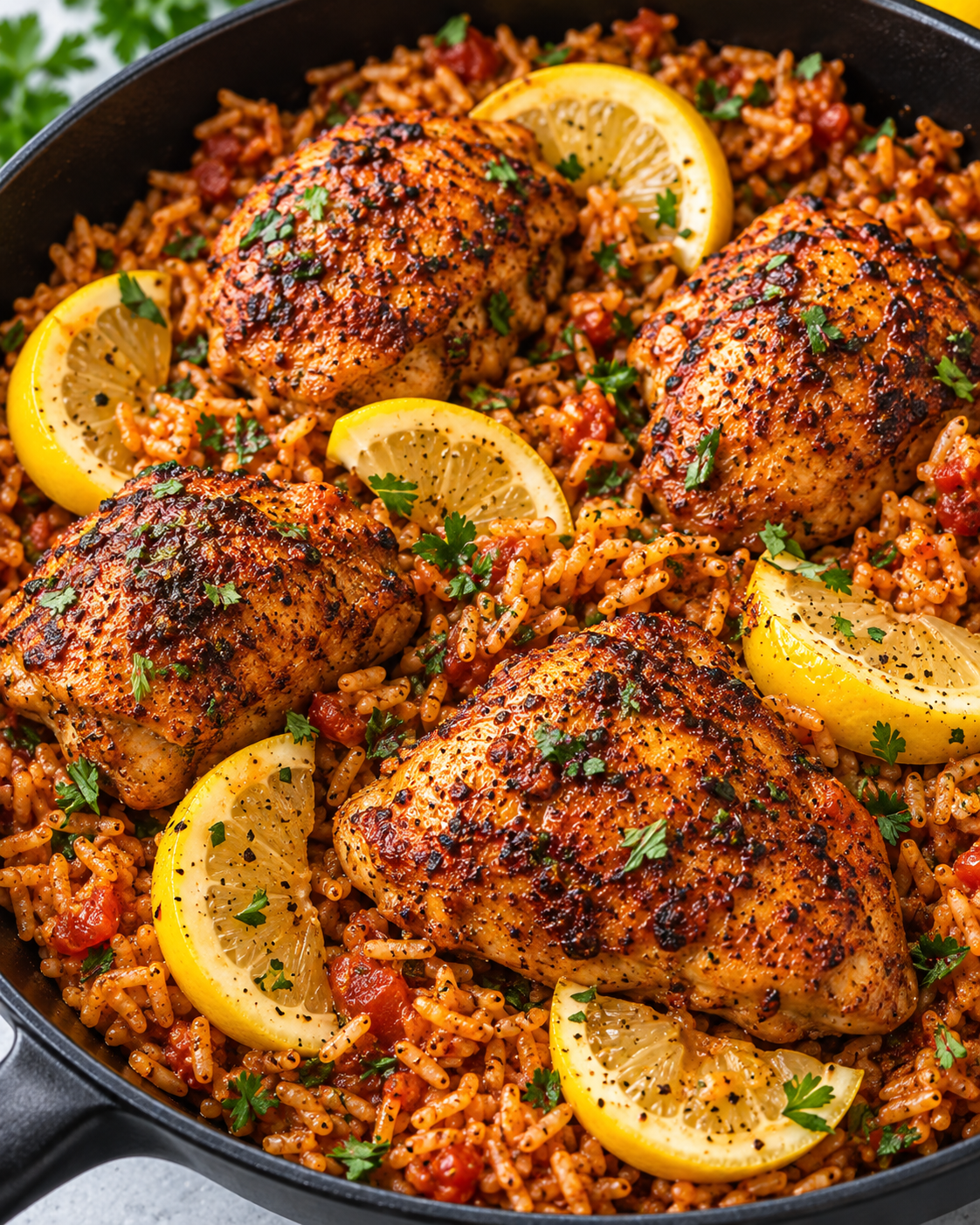 One Pan Spanish Chicken and Rice hero