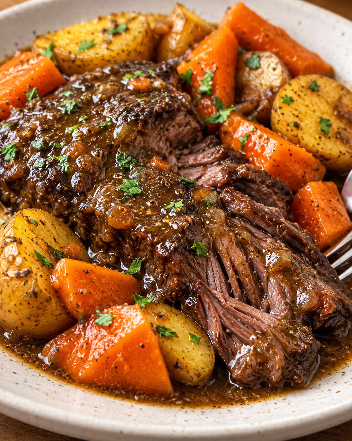 Crock Pot Roast with Potatoes, Carrots, and Gravy alternate