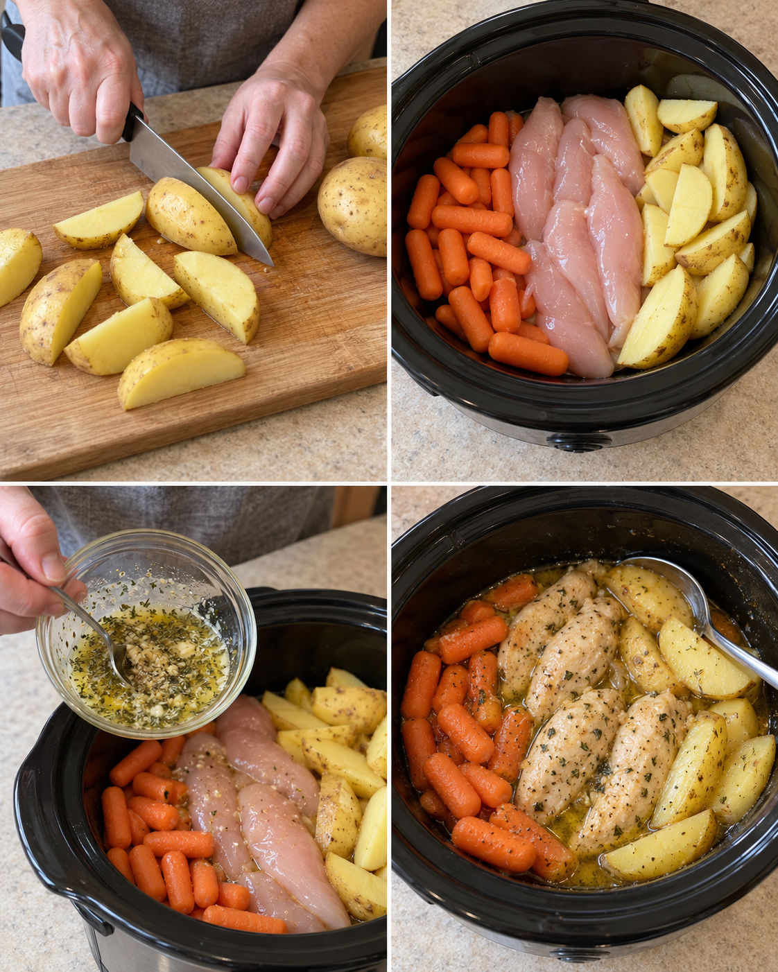 Slow Cooker Chicken with Carrots and Potatoes texture