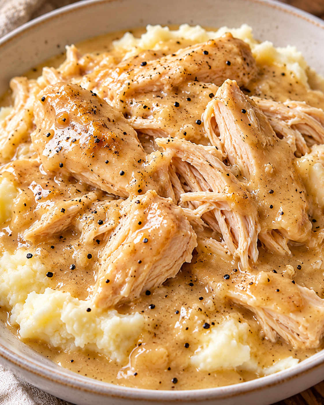 Slow Cooker Chicken with Creamy Gravy hero