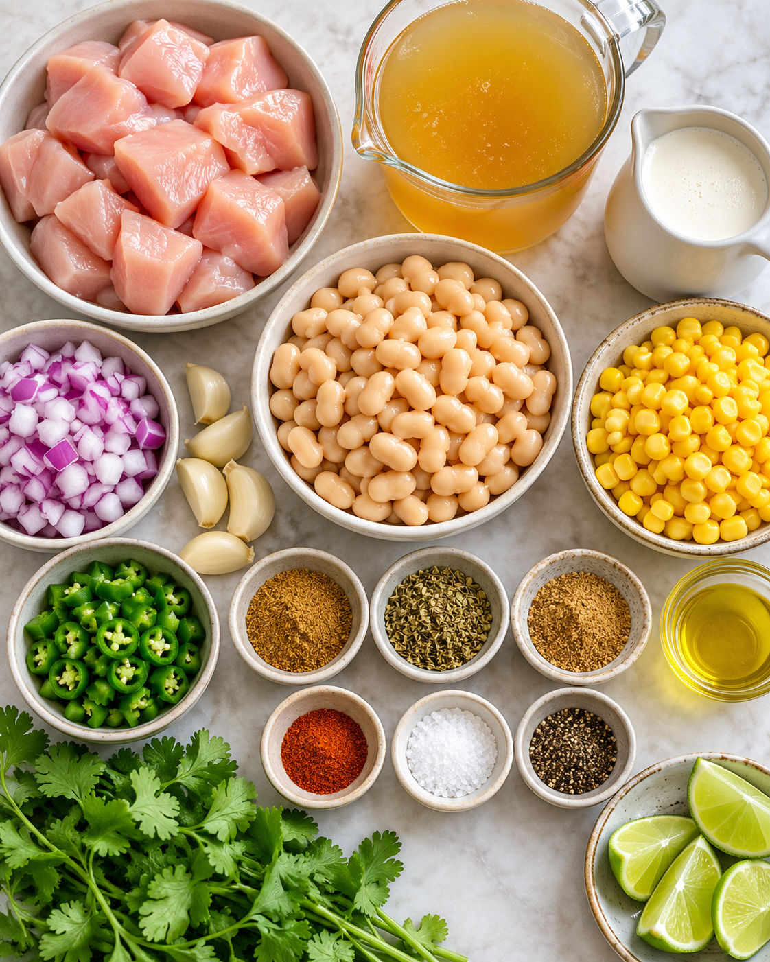 Creamy White Bean Chicken Chili ingredients