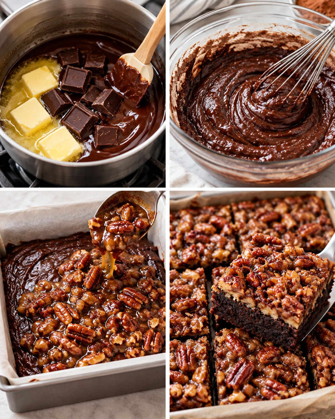 Pecan Pie Brownies steps
