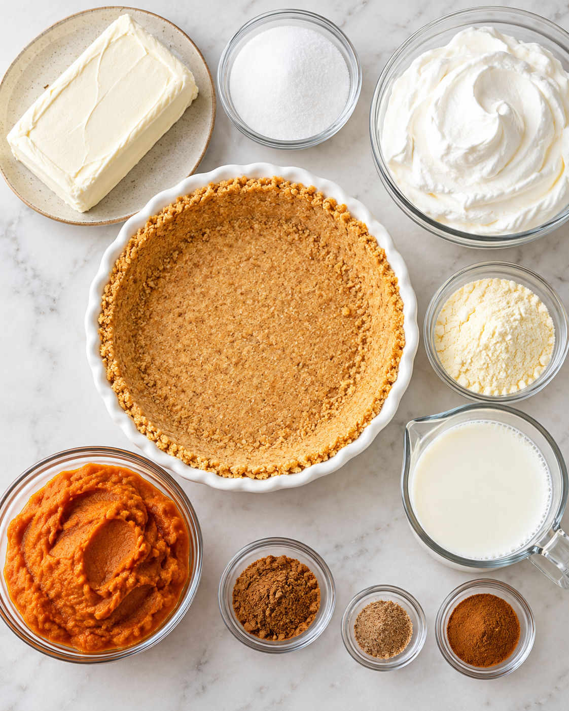 No-Bake Pumpkin Pie ingredients