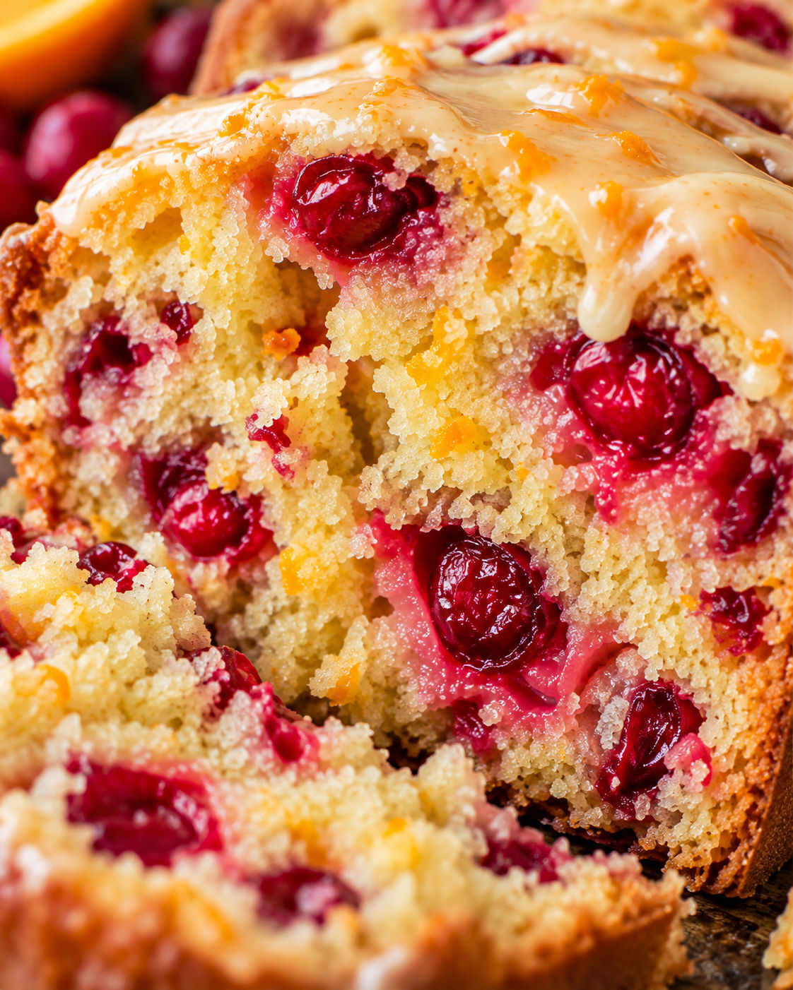Cranberry Bread with Orange Glaze texture