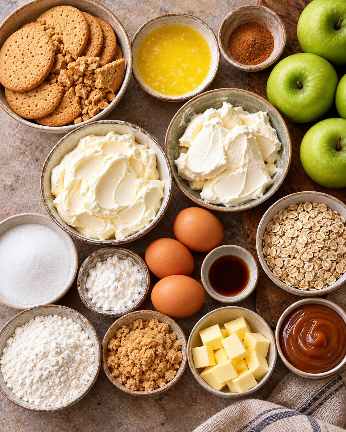 Apple Crumble Cheesecake ingredients