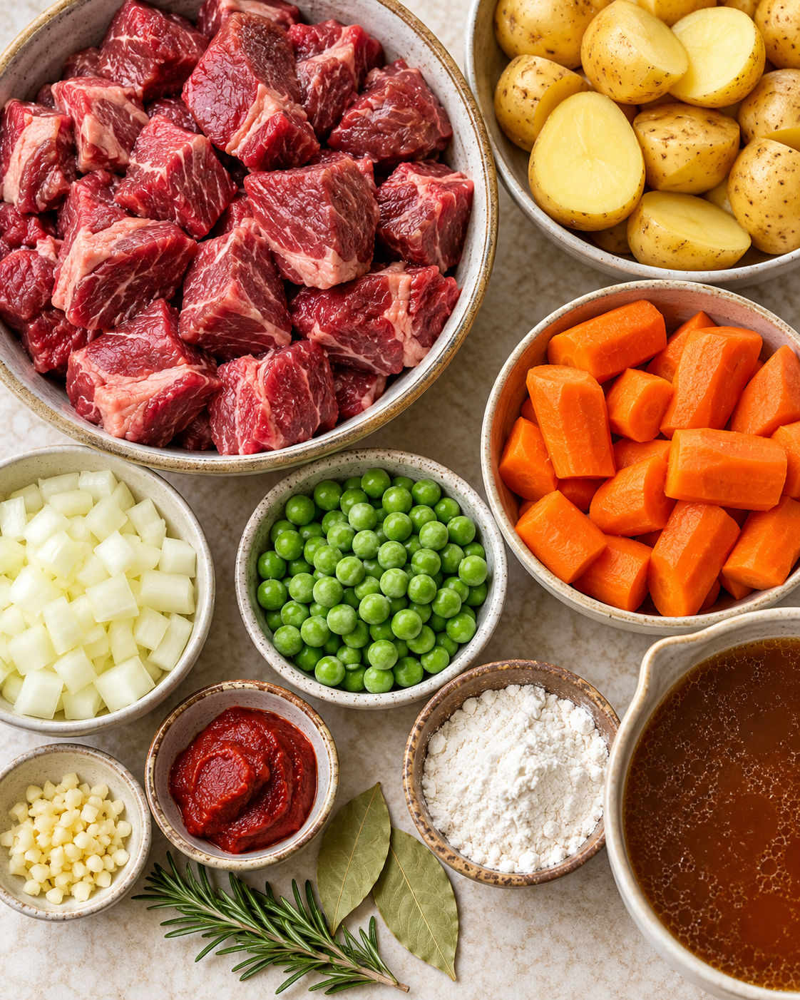 Slow Cooker Beef Stew with Potatoes, Carrots, and Peas texture