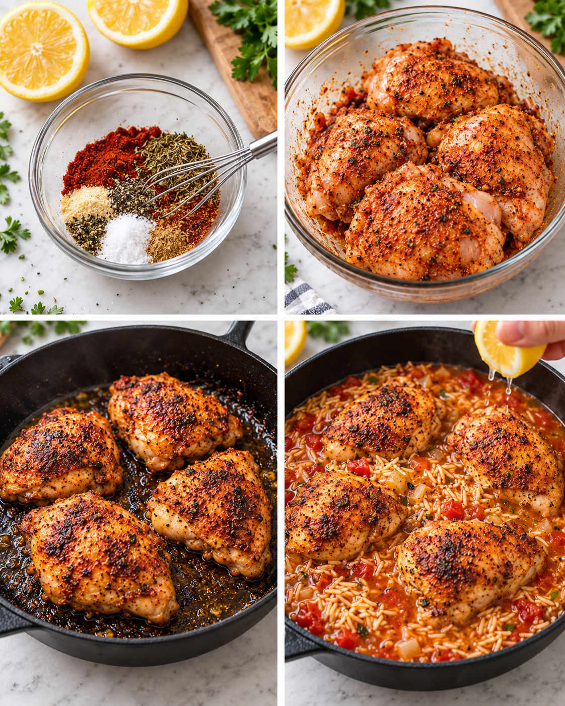 One-Pan Spanish Chicken and Rice steps