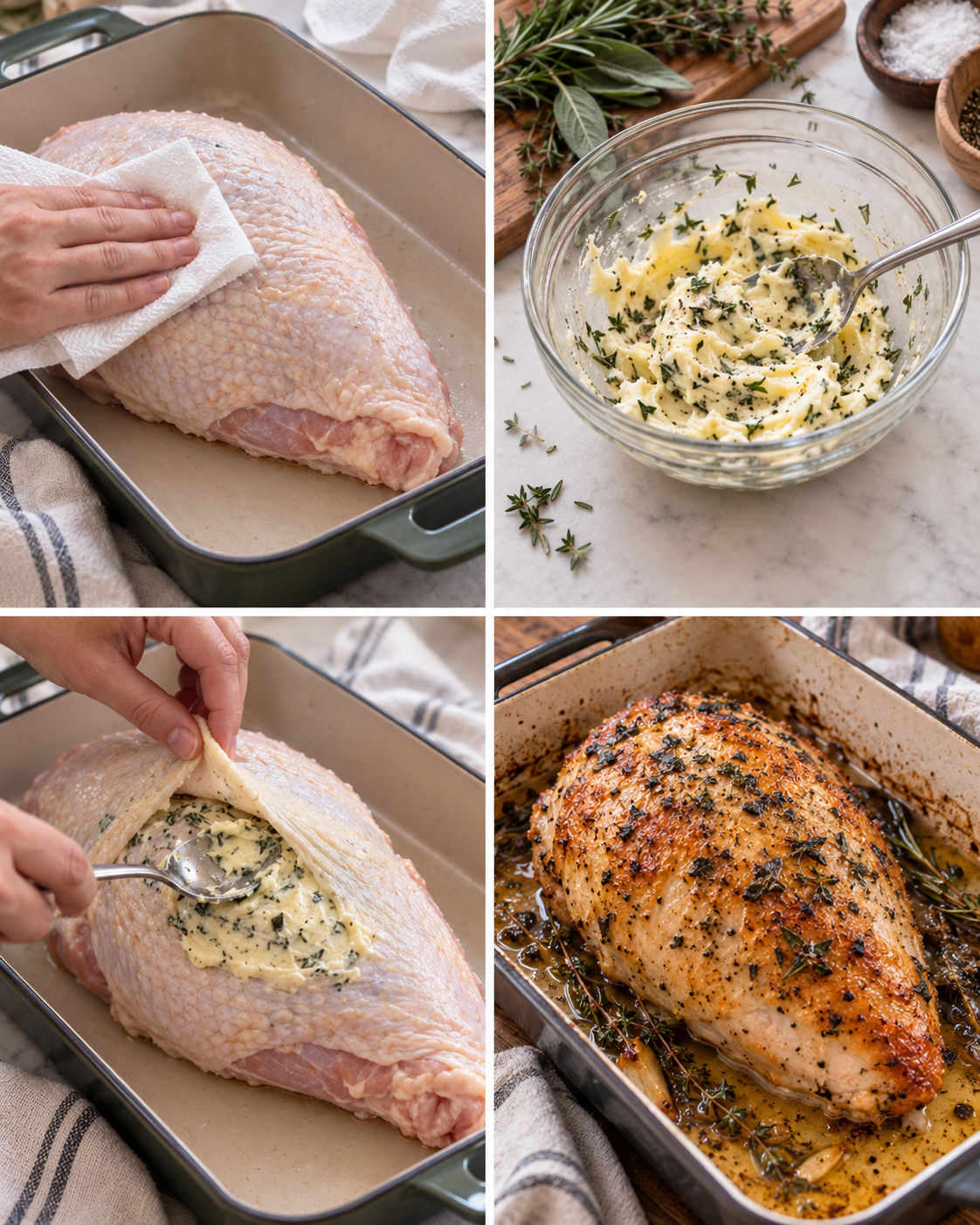 Easy Roasted Turkey Breast with Herb Butter steps
