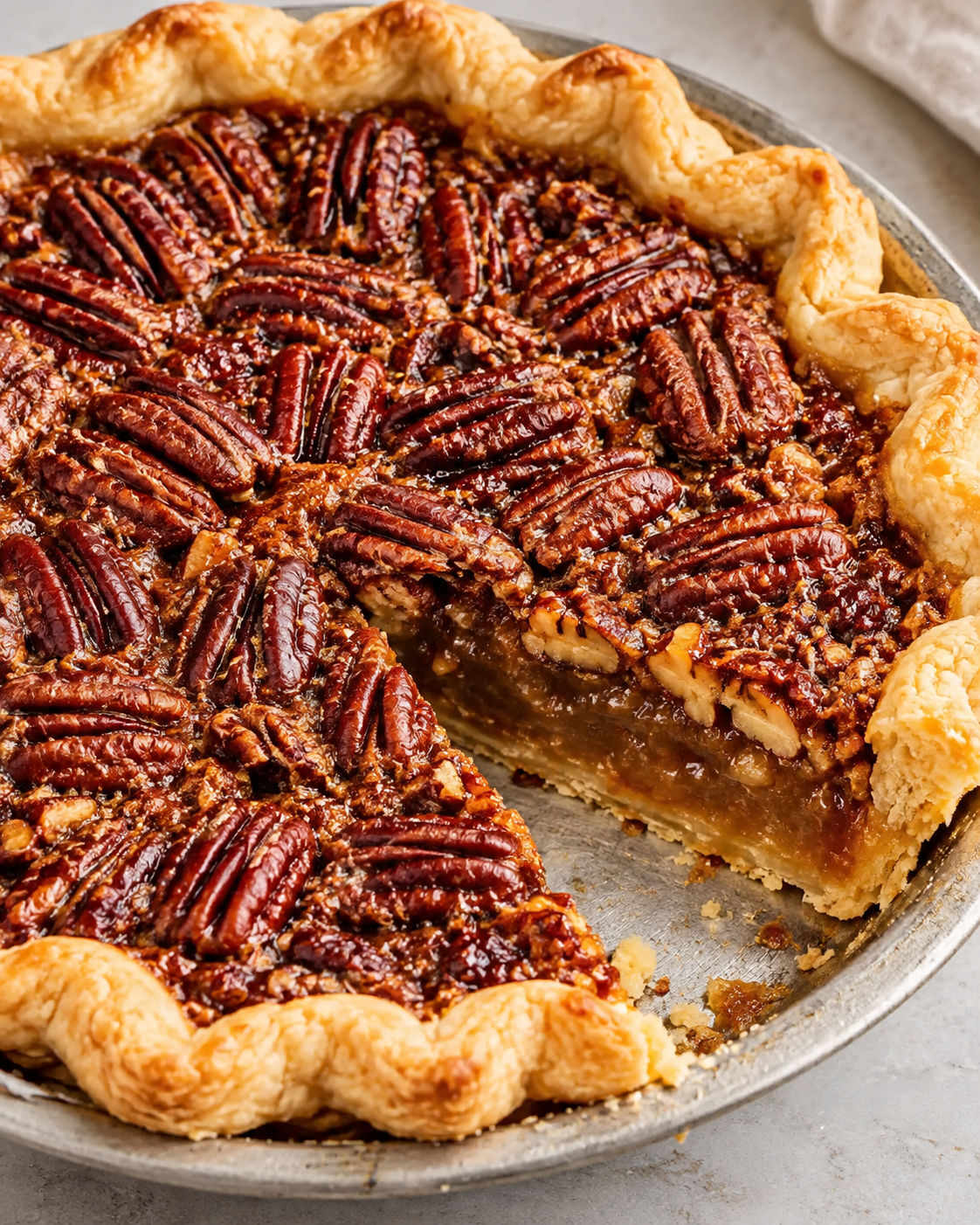 Maple-Honey Pecan Pie with a Gooey Center hero