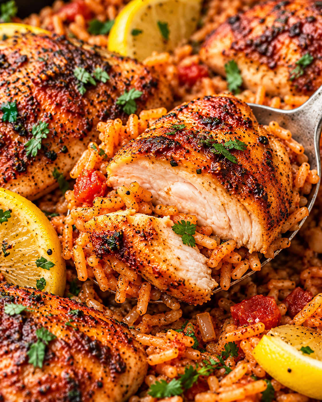 One-Pan Spanish Chicken and Rice texture