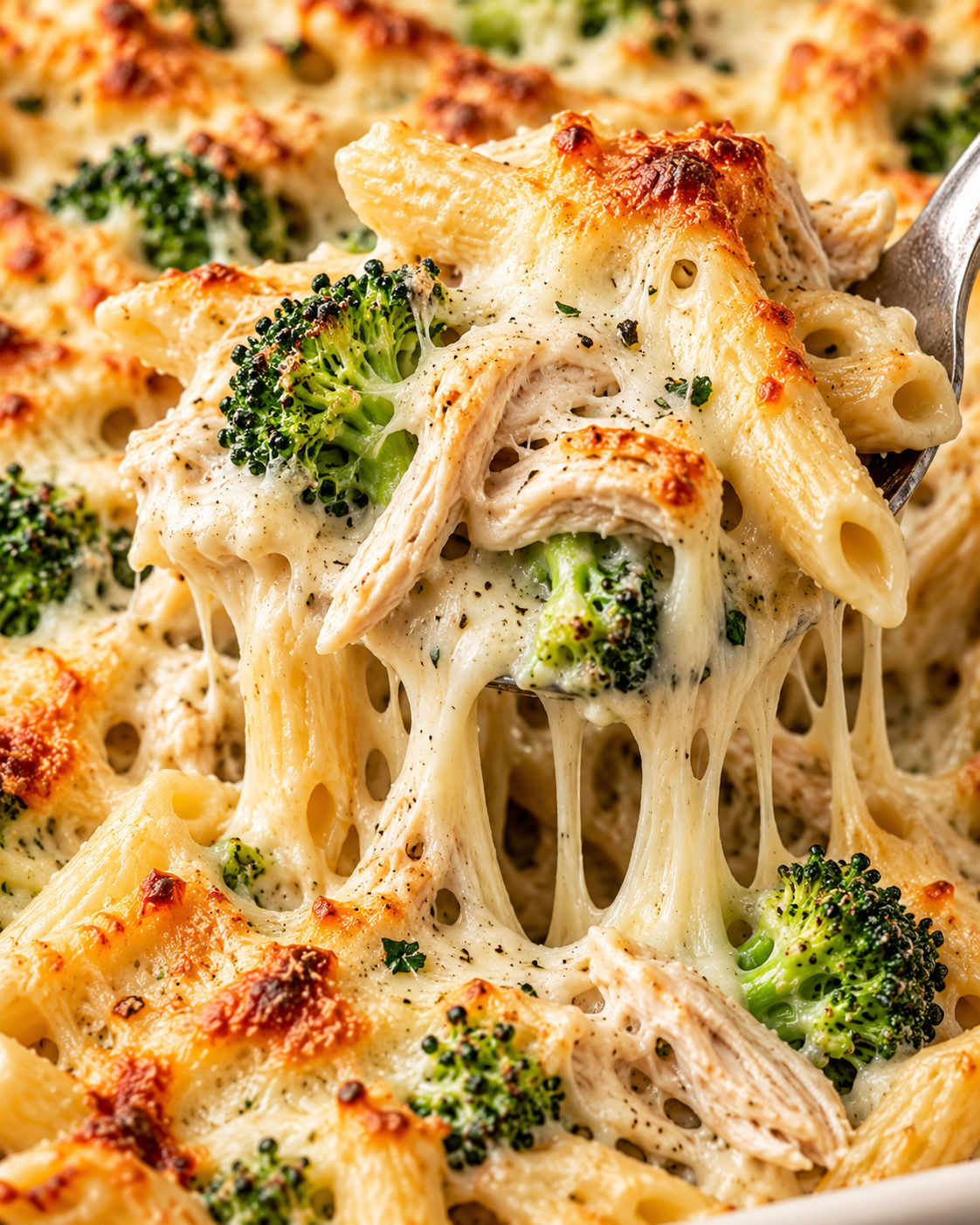 Chicken and Broccoli Alfredo Bake texture