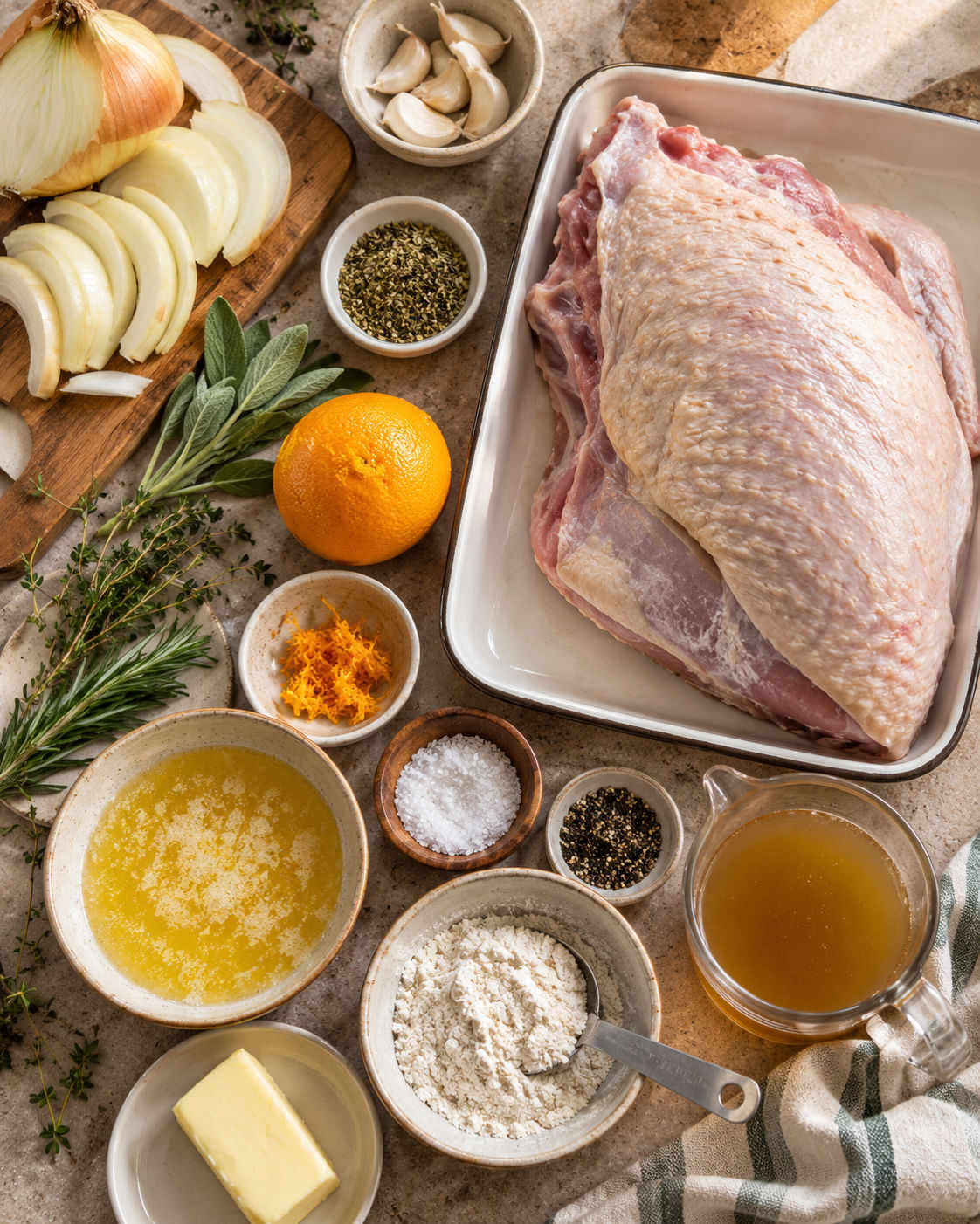 Slow Cooker Turkey Breast with Citrus Herb Butter and Gravy ingredients