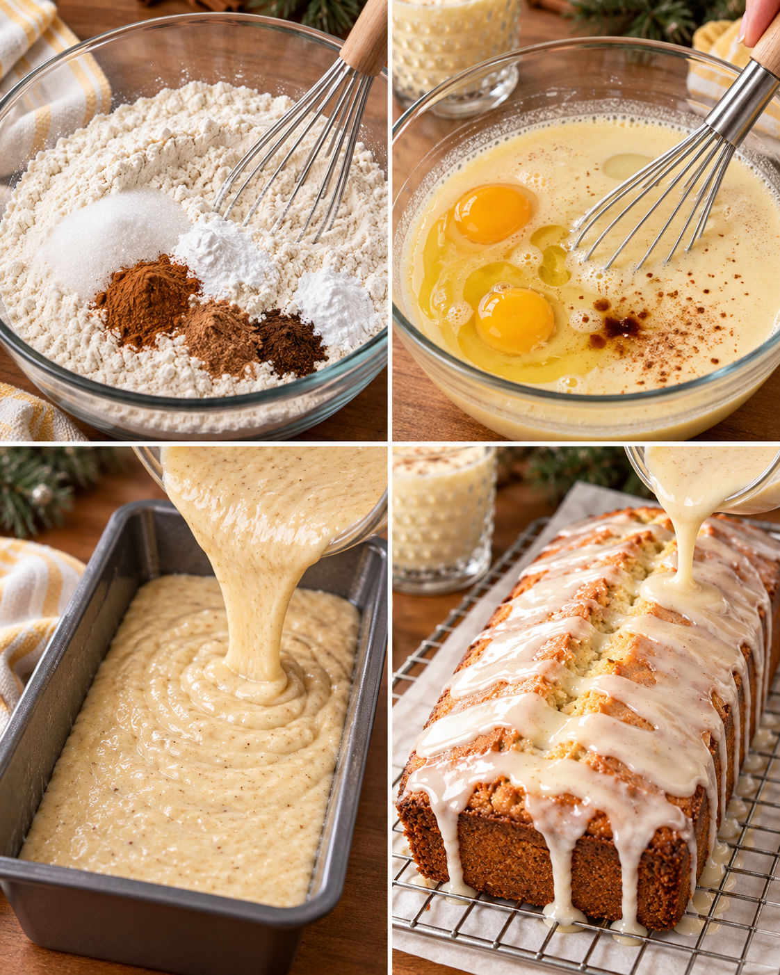 Glazed Eggnog Bread steps