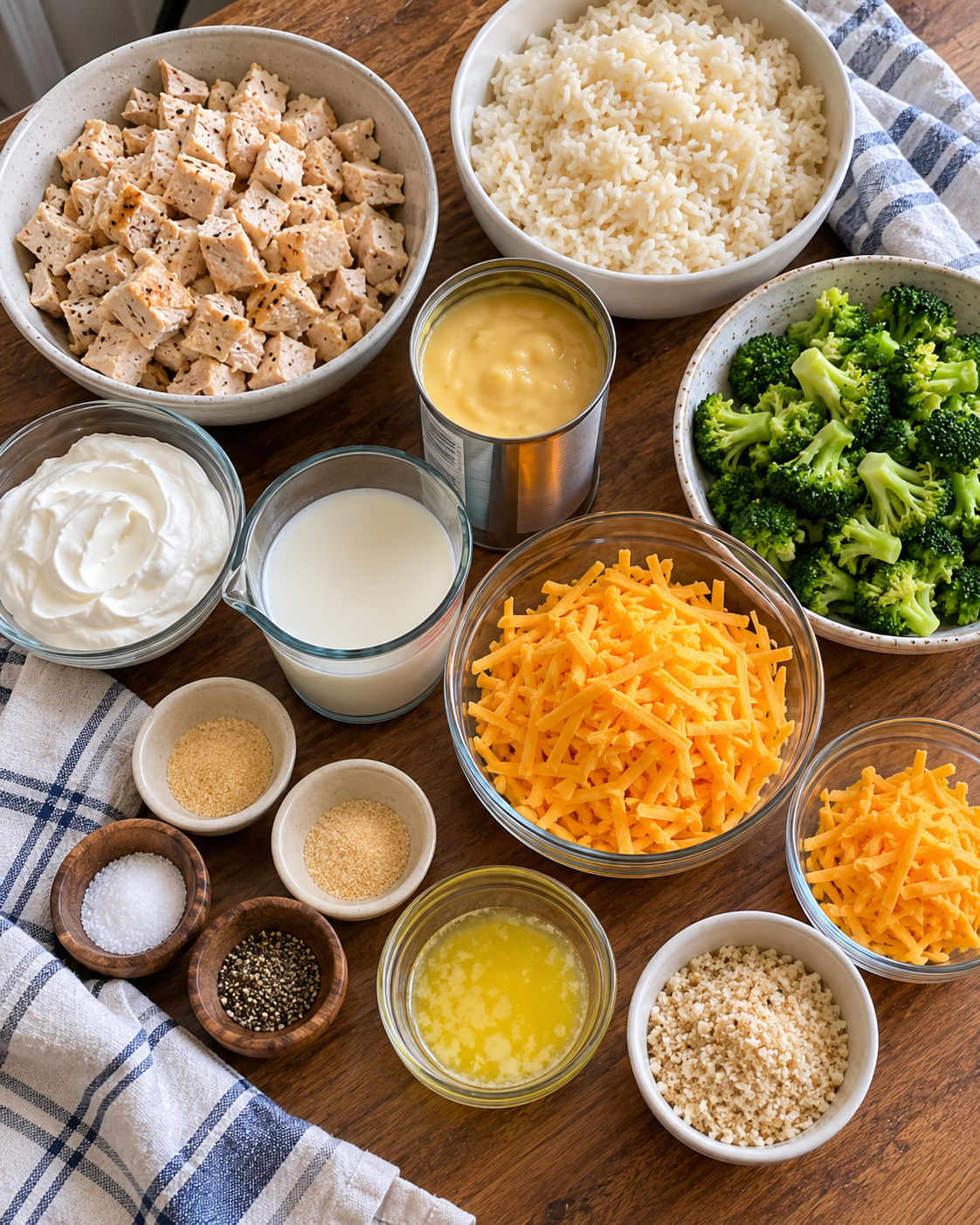 Cheesy Broccoli Chicken and Rice Casserole ingredients