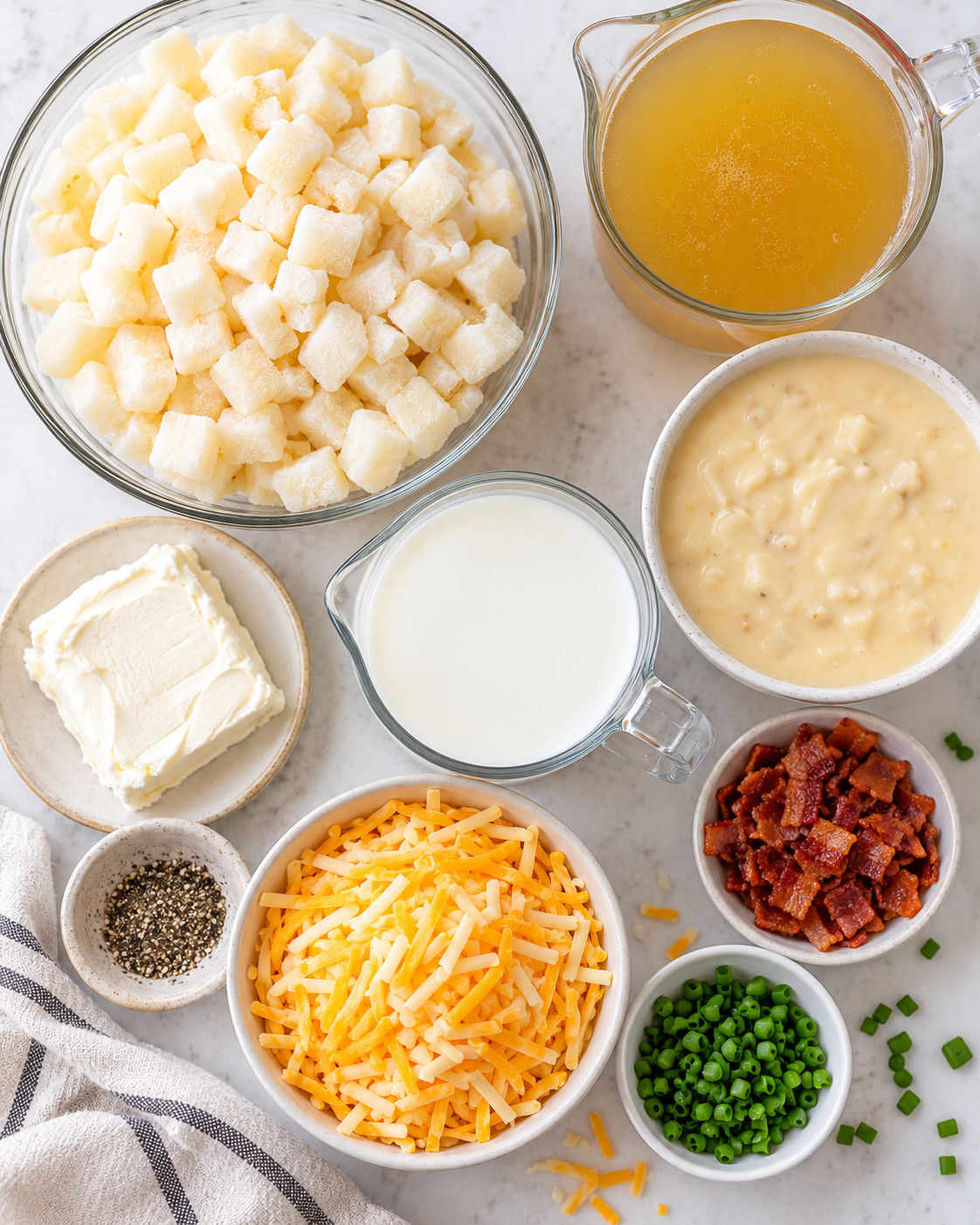 Easy Crock Pot Hash Brown Potato Soup ingredients
