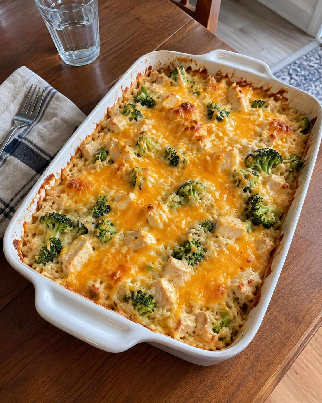 Cheesy Broccoli Chicken and Rice Casserole hero