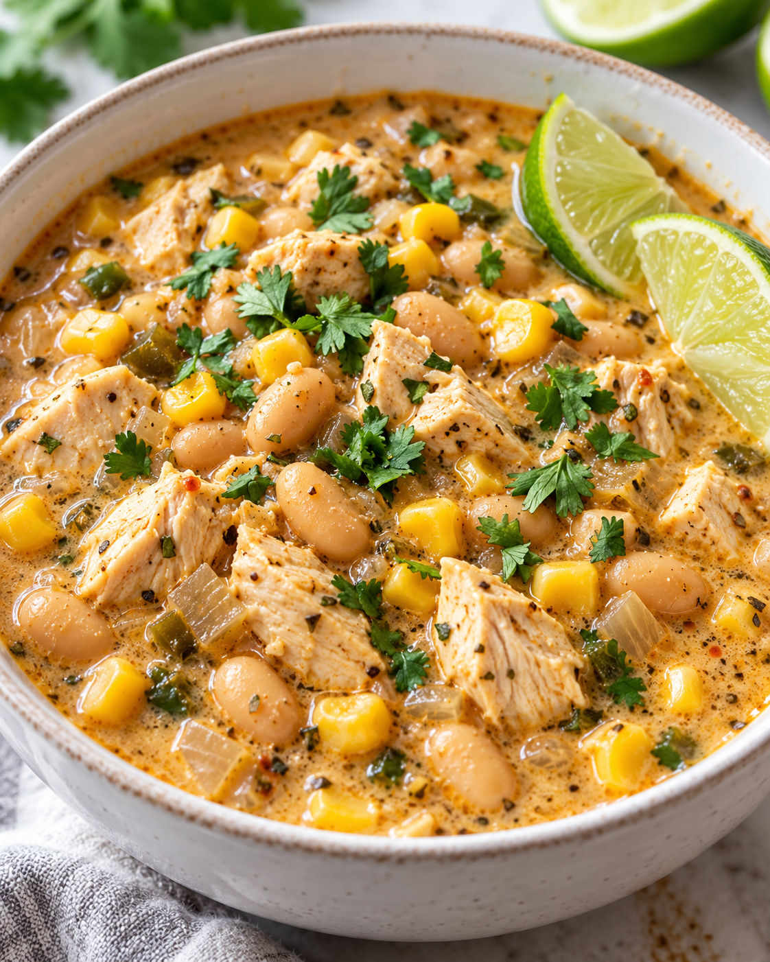 Creamy White Bean Chicken Chili hero
