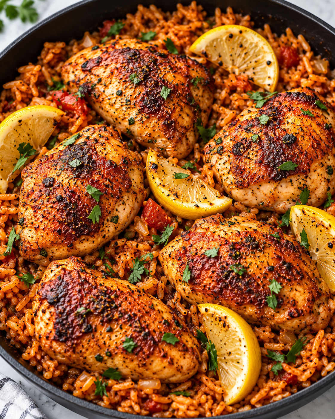 One-Pan Spanish Chicken and Rice hero