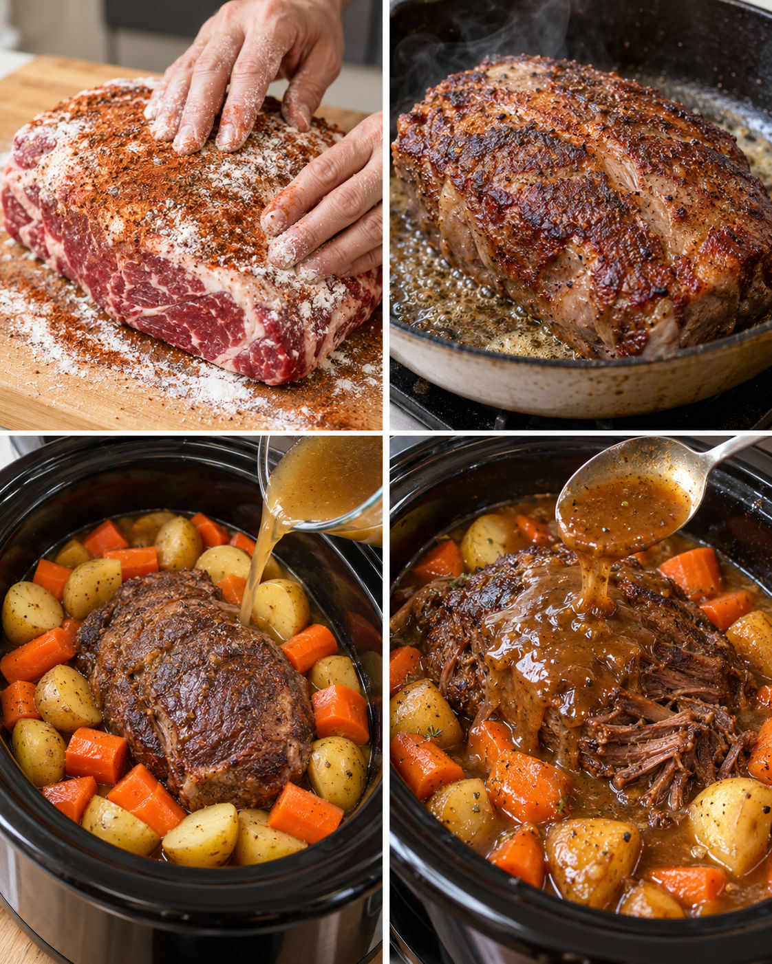 Crock Pot Roast with Potatoes, Carrots, and Gravy steps