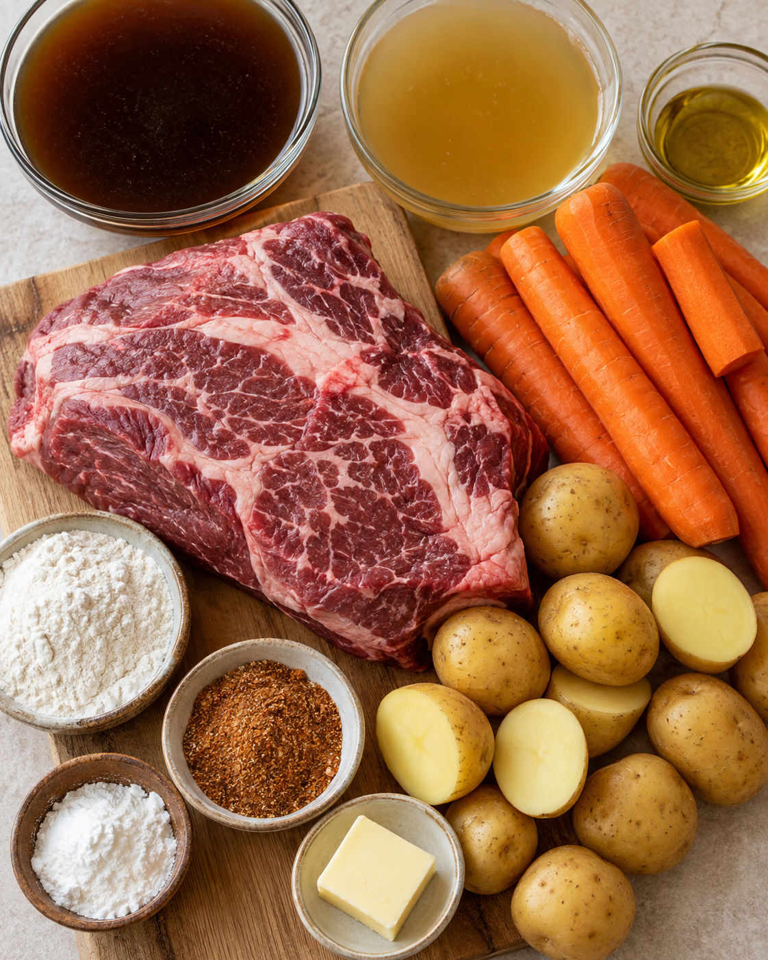 Crock Pot Roast with Potatoes, Carrots, and Gravy ingredients