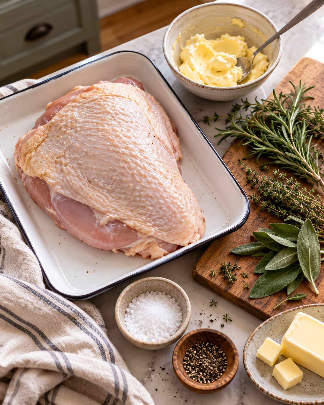 Easy Roasted Turkey Breast with Herb Butter ingredients