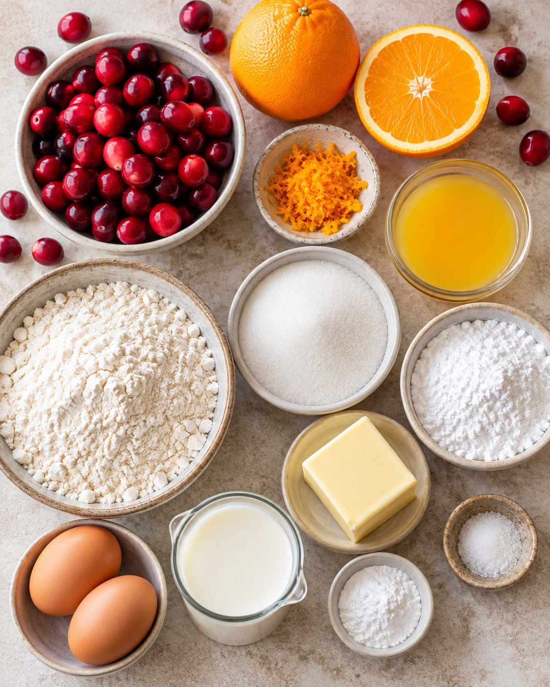 Cranberry Bread with Orange Glaze ingredients